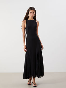 Bisiklet Yaka Pileli Elbise