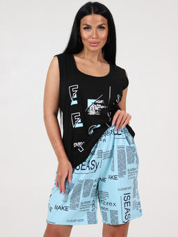 П-209 шорты ПИЖАМА ЖЕНСКАЯ (Голубой) - А-дина фото 3