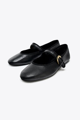 LEATHER BALLET FLATS - Zara фото 3