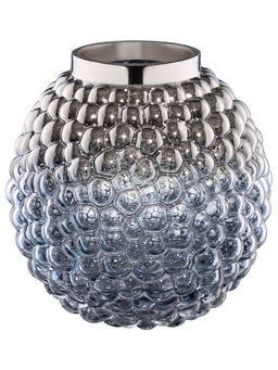 Ваза 18,5*18,5*19 см 2,2 л, бежево - синяя, стекло