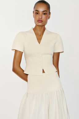 CHAQUETA ESTRUCTURA PUNTO / Crudo - Zara фото 2