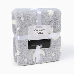 Плед светящийся Casa Conforte Stella Cosmos 150х200см, серый, фланель 190 гр/м, пэ100%  фото 7