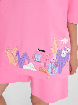 Футболка женская пастельно-розовая с печатью розовое саше +печать 112953 - Mark formelle фото 5