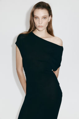 Vestido de un hombro en lana merino - H&m фото 3