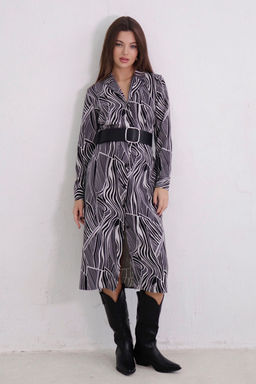 Платье-рубашка с английским воротником принт - Martichelli фото 385