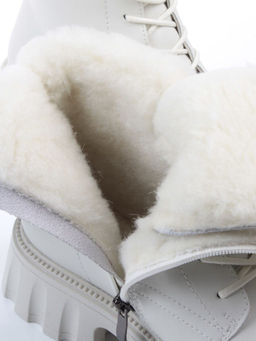 04-PAX27-2Z MILK Ботинки зимние женские (натуральная кожа, 100% шерсть)