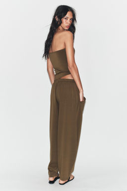 TOP BANDEAU DRAPEADO TEXTURA / Khaki - Zara фото 14