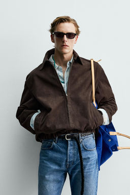CAZADORA REGULAR FIT PIEL ANTE AARON LEVINE X ZARA / Marr?n  фото 2