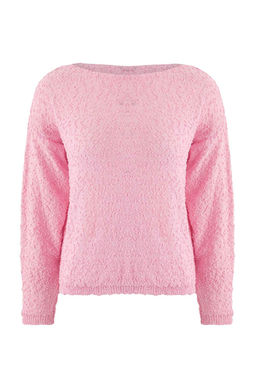 Pembe Dokulu Kay?k Yaka Triko Kazak TWOSS26KZ00007