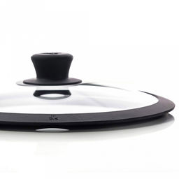 Крышка стеклянная д24см, жаропрочное стекло, силиконовый обод, силиконовая ручка, пароотвод, TalleR (Китай) - Домашняя мода фото 2