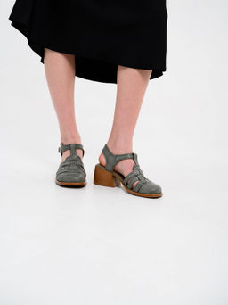 Босоножки 5035.23663bе.Вакса хаки+коричневый