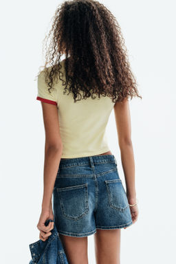 Falda pantal?n de talle alto en denim - H&m фото 7