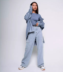 Джинсы #КТ7501, голубой