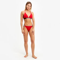 Комплект нижнего белья женский (топ, трусы), красный МИКС, размер 46-48