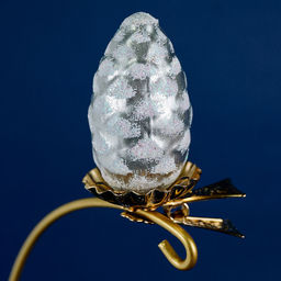 Елочная игрушка фигурка стеклянная Шишка на лягушке-1 д3,6см, h8,2см, ручная художественная роспись, подарочная упаковка (Россия) - Домашняя мода фото 2