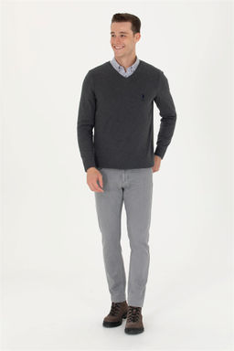 U. S. Polo Assn Мужской базовый свитер антрацитового меланжа - U.s. polo assn фото 10