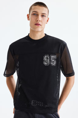 Camiseta estampada de malla Loose Fit - H&m фото 6