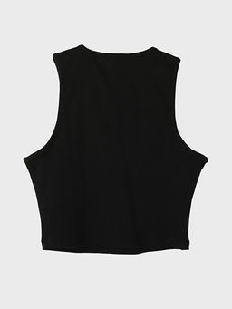 Bisiklet Yaka Dokulu Crop Kad?n Atlet