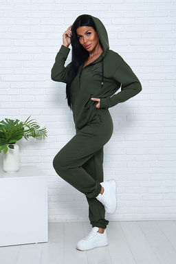 Костюм с брюками, футер с лайкрой 2-х нитка (00907, хаки)