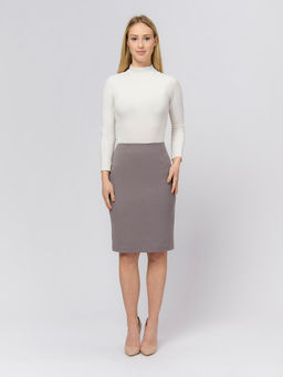 Юбка цвета мокко длины миди