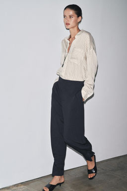 ZW COLLECTION PINSTRIPE BALLOON TROUSERS - Zara фото 2