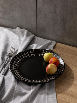 Тарелка сервировочная D26,5 черный керамика