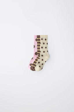 3-PACK OF LONG STRIPED AND POLKA DOT SOCKS - Zara фото 3