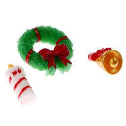 Миниатюра кукольная «Новогодний декор», набор 3 шт., размер 1 шт. — 1×1×3 см