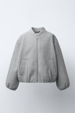 CAZADORA BOMBER SOFT / Gris claro