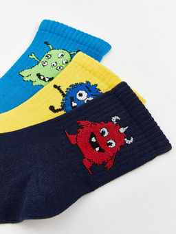 Desenli Erkek ?ocuk Soket ?orap 3l? - Waikiki фото 3