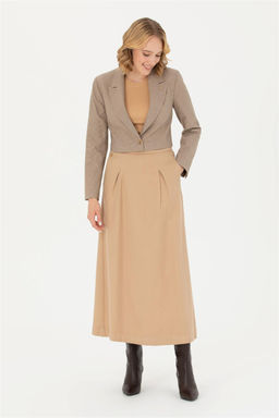 Женская тканая юбка песочного цвета