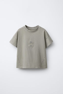 FADED-EFFECT T-SHIRT WITH LABEL - Zara фото 5