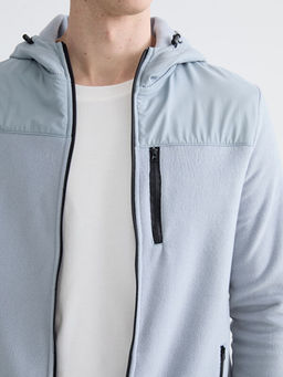 Kap??onlu Polar Erkek Fermuarl? Sweatshirt