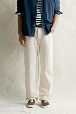 JEANS STRAIGHT RELAXED FIT ALGOD?N - C??AMO / Crudo - Zara фото 2