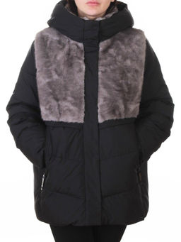 M-8869 BLACK Куртка зимняя женская (150 гр. холлофайбер)