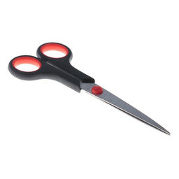 Цена за 24 шт. Ножницы канцелярские 17.5 см пластиковые ручки, в картонной коробке, МИКС