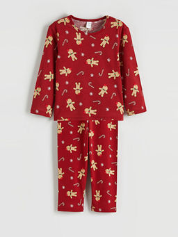 Bisiklet Yaka Y?lba?? Temal? Erkek ?ocuk Pijama Tak?m?