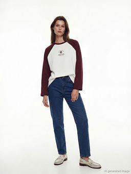 Bask?l? Oversize Kad?n Sweatshirt Tunik