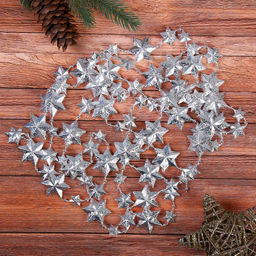 Бусы на ёлку Рельефные звёзды, длина 2.7 м, МИКС - Зимнее волшебство фото 5