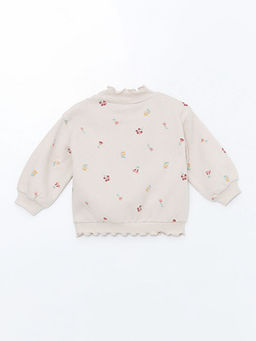 Dik Yaka ?i?ekli Kal?n K?z Bebek Sweatshirt - Waikiki фото 2