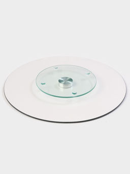 Подставка для торта вращающаяся Magistro Восток, d=32 см, стекло, чёрная  фото 3