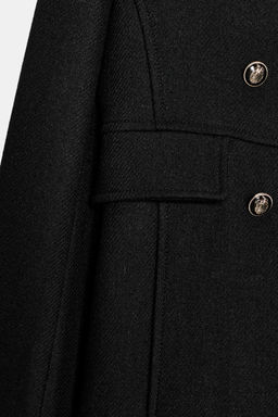 SHORT DOUBLE-BREASTED WOOL COAT - Zara фото 14