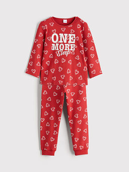 Bisiklet Yaka Bask?l? K?z ?ocuk Pijama Tak?m?