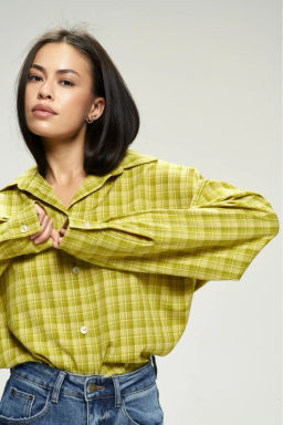 Рубашка Oversized в клетку Lime - Erist store фото 4