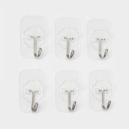 Крючки самоклеящиеся Доляна Классика, 6 шт., прозрачные фото 7