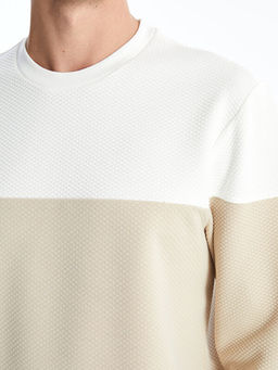 Bisiklet Yaka Uzun Kollu Renk Bloklu Erkek Sweatshirt - Waikiki фото 3