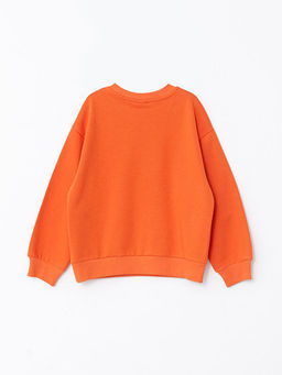 Bisiklet Yaka Bask?l? Uzun Kollu K?z ?ocuk Sweatshirt - Waikiki фото 2