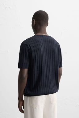 BUTTON-NECK KNIT T-SHIRT - Zara фото 4