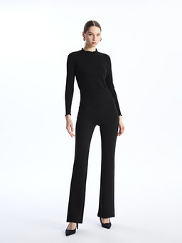 Dik Yaka D?z Uzun Kollu Kad?n Ti??rt