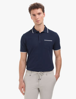 Lacivert Regular Fit %100 Pamuk D__meli Polo Yaka Ti__rt